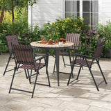 Tangkula 4 Piece Outdoor Patio Folding Dining Chairs