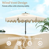 Tangkula 9Ft Patio Umbrella with Crank, 2-Tier Outdoor Umbrella with Push Button Tilt, Sun-Protective Canopy