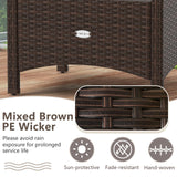 Tangkula 2 Pieces Outdoor Patio PE Wicker Ottomans with Removable Cushions