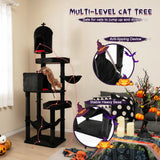 Tangkula Gothic Cat Tree, 80 Inch Tall Cat Tower with Sisal Covered Scratching Posts