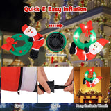 Tangkula 4 FT Inflatable Hanging Santa Claus Wreath, Christmas Pre-Lit Santa & Wreath with Red Bow & 5 LED Lights