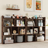 Tangkula 7-Cube Bookshelf, Floor Standing Open-Back Bookcase with Anti-Toppling Devices