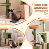 Tangkula Cactus Cat Tree, 63 Inch Tall Cat Tower with Sisal Scratching Posts