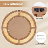 Tangkula Rattan Wall Mirror