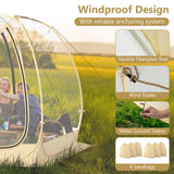 Tangkula Pop Up Bubble Tent, 11x11 Ft Oversize Outdoor Dome Tent for 6-10 People with 12 Stakes