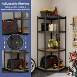 Tangkula 4-Tier Corner Shelving Unit, Adjustable Garage Storage Utility Rack, Load 1600 LBS Heavy Duty Metal Shelving Organizer