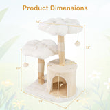 Tangkula Cute Wood Cat Tree(32 Inch)