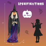 Tangkula 6 FT Halloween Standing Animated Witch with Candy Dish