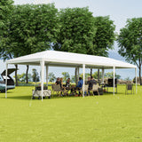 Tangkula 10x30 Ft Heavy Duty Party Tent, Large White Event Tent with 6 Sidewalls & 2 Zippered Door