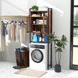 Tangkula Over The Toilet Storage Cabinet, 5-Tier Bathroom Space Saver w/2 Metal Mesh Doors & 3-Position Adjustable Shelf