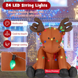 Tangkula 8.5 FT Large Christmas Inflatable Reindeer, Xmas Blow Up Holiday Yard Decoration with 24 LED String Lights