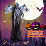 Tangkula 6 FT Halloween Animated Dragon with Light Up Eyes, Posable Wings & Arms