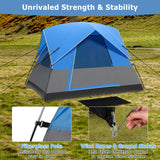 Tangkula 3 Person Outdoor Camping Tent, Waterproof Family Tent w/Removable Floor Mat