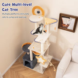 Tangkula Cat Tree Tower, 63 Inch Multi-Level Cat Tower with Cat Condo