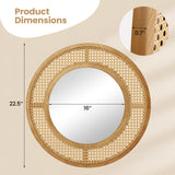 Tangkula Rattan Wall Mirror