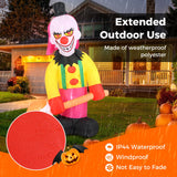 Tangkula 8 FT Inflatable  Halloween Head Turning Clown, LED Lighted Animated Clown with Hammer & Flashing Eyes