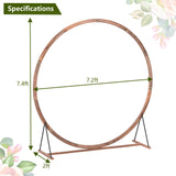 Tangkula 7.4FT Wedding Arch, Round Wooden Arch for Wedding Ceremony