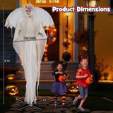 Tangkula 8.3 ft Halloween Standing Haunted Angel, Voice Activated Animatronic Ghost w/Lighted Eyes