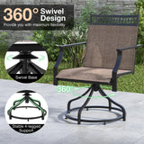 Tangkula Outdoor Swivel Dining Chairs Set of 2/4, Patio Chairs with Quick-Drying Fabric and Metal Frame