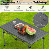 Tangkula Aluminum Folding Camping Table, Lightweight Roll-up Camp Table for 4-6 People with Large Tabletop & Carry Bag