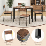 Tangkula Dining Table Set for 4, Retro Kitchen Table and Chairs Set for 4