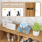 Tangkula 7-Cube Bookshelf, 41” Floor Bookcase with 2 Anti-Tipping Kits, Freestanding Storage Organizer