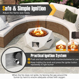 Tangkula Propane Fire Pit Table, 28” Hexagon Terrazzo Gas Fire Pit, Protective Cover & Tank Seat Included, 40,000 BTU Smokeless Fire Pit