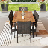 Tangkula 9 Pieces Outdoor Patio Dining Set