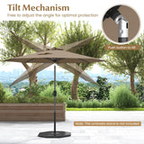 Tangkula 9FT Patio Umbrella, Outdoor Market Table Umbrella with Push Button Tilt Adjustment, Crank & 6 Sturdy Ribs for Garden