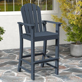 Tangkula Outdoor Tall Adirondack Chair 30 Inches Seat Height, HDPE Bar Height Patio Chair with High Backrest