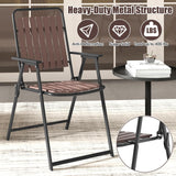 Tangkula 4 Piece Outdoor Patio Folding Dining Chairs