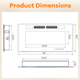 Tangkula Electric Fireplace Inserts, with Remote Control, Touch Screen and WiFi App, 72"/ 60"/50"/42"