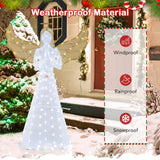 Tangkula 5 FT Lighted Christmas Angel, Light-up Winged Xmas Angel with 150 LED Lights, Zip Ties & Ground Stakes