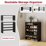 Tangkula Stackble Shoe Rack, 6-Tier Space Saving Corner Shoe Shelf for 18 Pairs