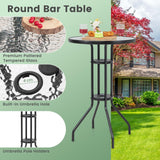 Tangkula 4-Piece Outdoor Bar Set with Umbrella