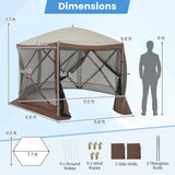 Tangkula 11.5x11.5 Ft Pop Up Gazebo with Netting, Portable Screen Tent with 6 Sided Mesh Walls