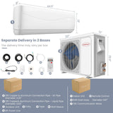 23000 BTU Mini Split Air Conditioner& Heater,18.5 SEER2 208-230V Wall-Mounted Ductless AC Unit Cools Rooms up to 1500 Sq. Ft