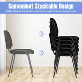 Tangkula Set of 5/10/15 Conference Room Chairs, Stackable Reception Guest Chair with Waterfall Seat