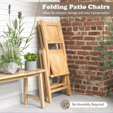 Tangkula 2/4 Pieces Folding Patio Chairs(Sun Back)