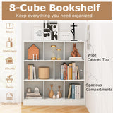 Tangkula 8-Cube Bookshelf, 41” Floor Bookcase with 2 Anti-Tipping Kits