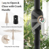 10FT Patio Umbrella, Outdoor Market Table Umbrella with Push Button Tilt