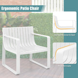 Tangkula Patio Chairs Set of 2/4, Weather-Resistant Plastic Outdoor Armchairs