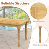 Tangkula Patio Coffee Table, Side Table with Solid Teak Wood Structure, Slatted Tabletop