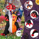 Tangkula 8 FT Inflatable Twin-Headed Dragon Decoration, Giant Halloween Inflatables with 5 LED Lights