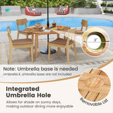 Tangkula Outdoor Round Dining Table for 4-6 People