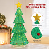 Tangkula 6.2 FT Lighted Pop-up Christmas Tree, Indoor/Outdoor Pre-Lit Xmas Tree with 200 LED Lights