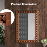 Tangkula Rustic Wall Mirror, 24" x 36" Rectangle Wall Mounted Mirror w/Solid Wood Frame