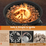 Tangkula 17 Inch Tabletop Propane Fire Pit, 58,000 BTU Gas Firepit with Folding Legs & Removable Grill