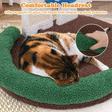 Tangkula 17 Inch Mushroom Cat Bed, Cat Claw Scratcher with Wide Large Platform, Sisal Scratching Panel