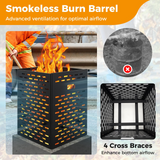 Tangkula Burn Barrel for Outside for Burning Trash